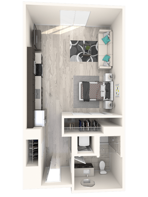 The Mercer Apartments Clise Studio Floor Plan